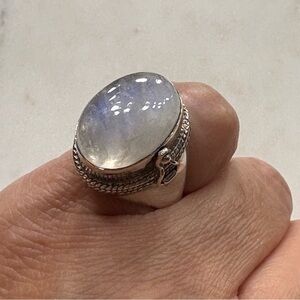 Sterling Silver ring with genuine moon stone